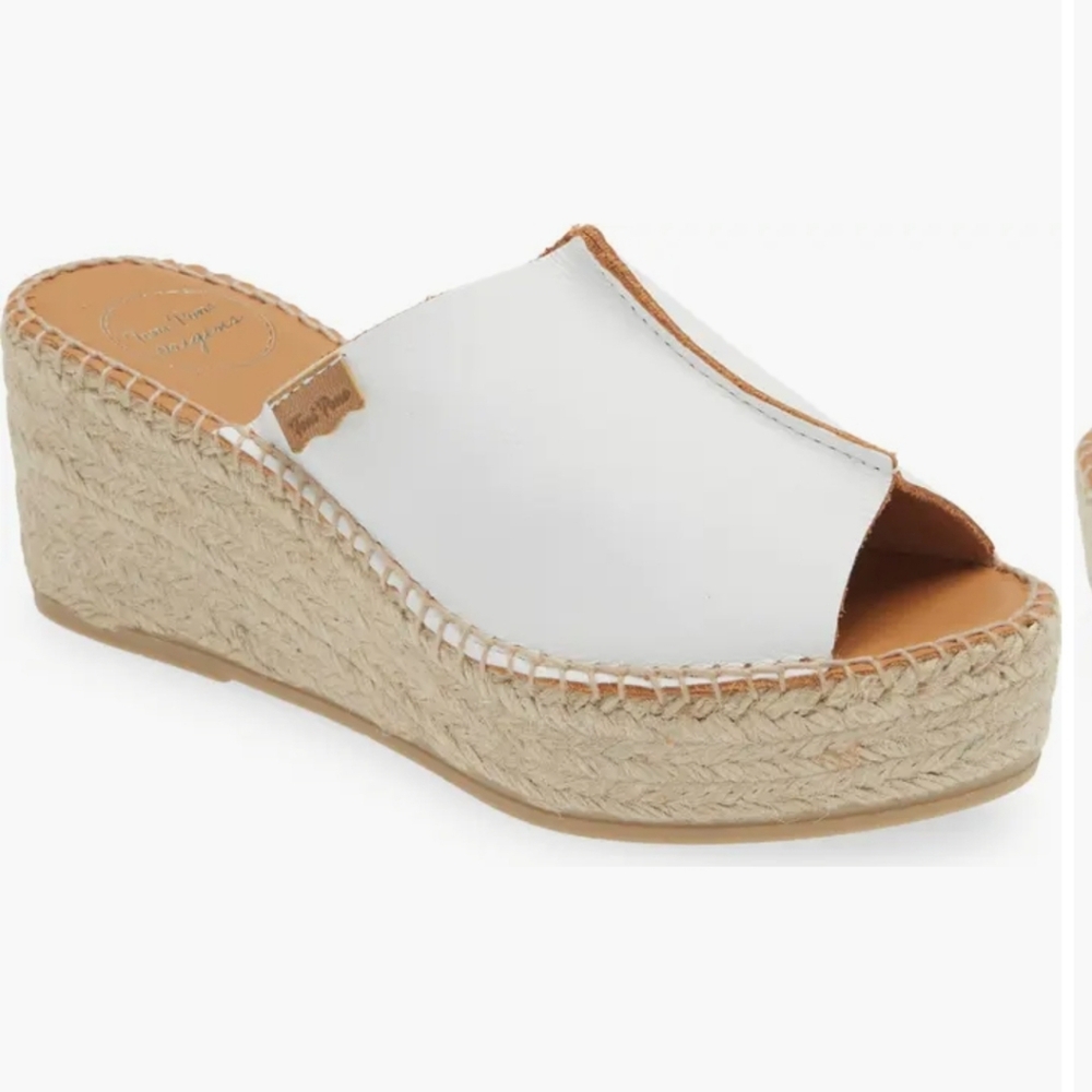 Toni Pons White Espadrille Wedge Sandals